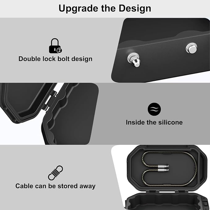 Diyife Portable Safe Box, [Waterproof] Travel Safe Lock Box with Code | 4 Digit Combination Lock Anti-Theft Lock Box with Removable Chain, Portable Lockbox for Beach Outdoor Dorm Hotel Home - Image 4