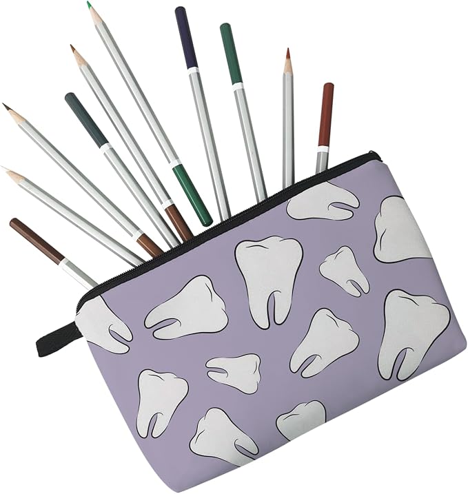 Livel lhood Tooth Dental Cute Small Makeup Bag | Printed Padded Cosmetic Organizer Zipper Pouch, Tooth Dental Gift for Women Friends - Image 4