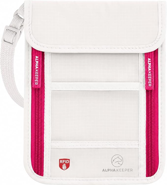 Neck Wallet, Travel Pouch For Passport Holder And Documents, Travel Neck Wallet For Traveling Women by Alpha+Keeper