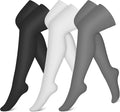 CHARMKING 3 Pairs Thigh High Compression Socks for Women and Men 15-20 mmHg Boost Circulation and All Day Comfort by CHARMKING