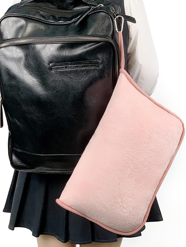 ShezPretty Premium 2in1 Soft Travel Blanket Pillow with Airline Hand Luggage Sleeve and Backpack Clip Airplane (Light Pink) - Image 3