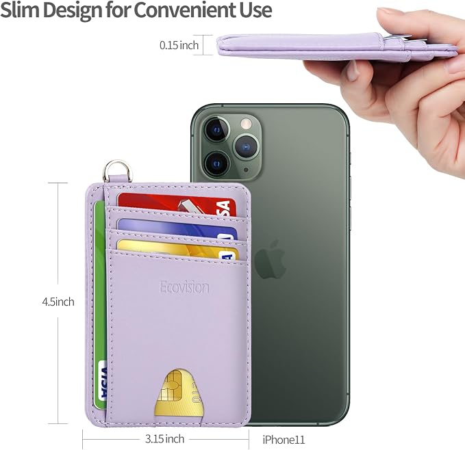 Slim Minimalist Front Pocket Wallet, RFID Blocking Credit Card Holder Wallet with Detachable D-Shackle for Men Women - Image 8