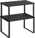 SONGMICS Cabinet Organizer Shelf, Set of 2 Spice Rack, Kitchen Storage | Kitchen Counter Storage Spice Rack, Particleboard, Steel, Ebony and Matte Black, BYSTRO Collection UKCS02B01 by Unknown