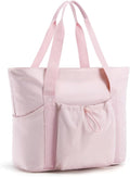 BAGSMART Foldable Tote Bag with Drawstring Bag, Tote Bag Shoulder Bag Top Handle Handbag for Travel, Work, Beach, Gym by BAGSMART