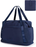 BAGSMART Foldable Travel Duffle Bag, 30.6L Large Carry On Tote Bag Gym Sports Bag for Women, Weekender Overnight Bag for Travel Essentials & Daily Necessities(Navy Blue) by BAGSMART