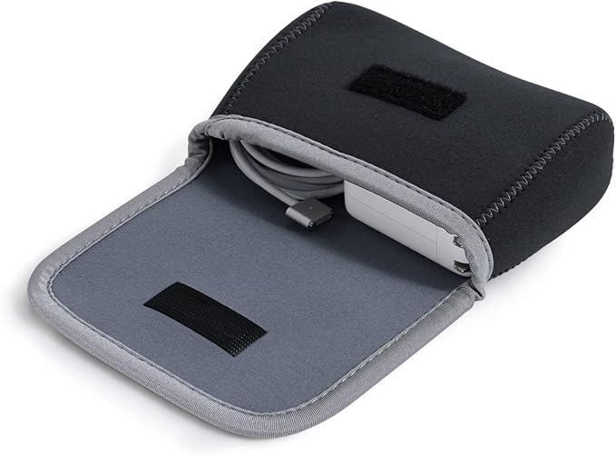 LENTION Medium Gray Travel Electronic Organizer Pouch with Hook-and-Loop | Compact Tech Storage Fits Adapter, Mice, Charger, Power Bank & Cable to Keep Daily Travel Accessories Neatly Sorted by LENTION