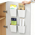 4 Pack Cabinet Door Organizer, Self Adhesive Wall Mount Storage Bins, No Drilling Food Grade ABS plastic for Kitchen, Bathroom, Refrigerator, Wardrobe, Under Sink, Desktop Sundries by senylanhxy