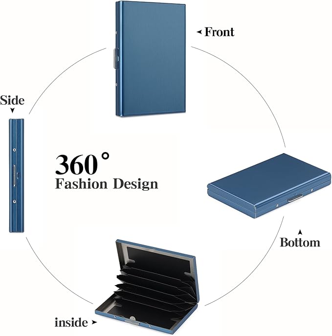 Stainless Steel Credit Card Wallet RFID Blocking Metal Case Pocket Business Card Holder for Women and Men - Image 6