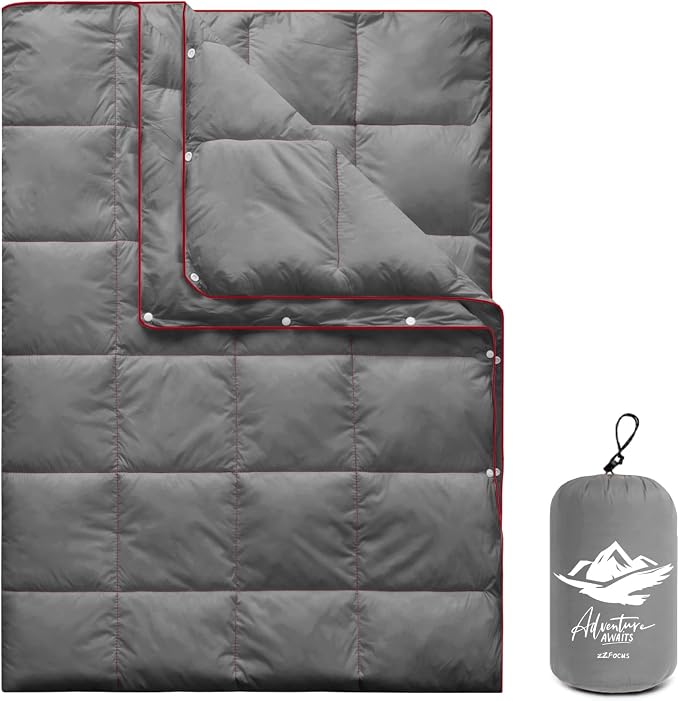 Camping Blanket,Lightweight Puffy Blanket Packable Down Alternative Throw Blanket Waterproof Windproof for Outdoors, Travel, Beach, Airplane, Hiking by zZFocus