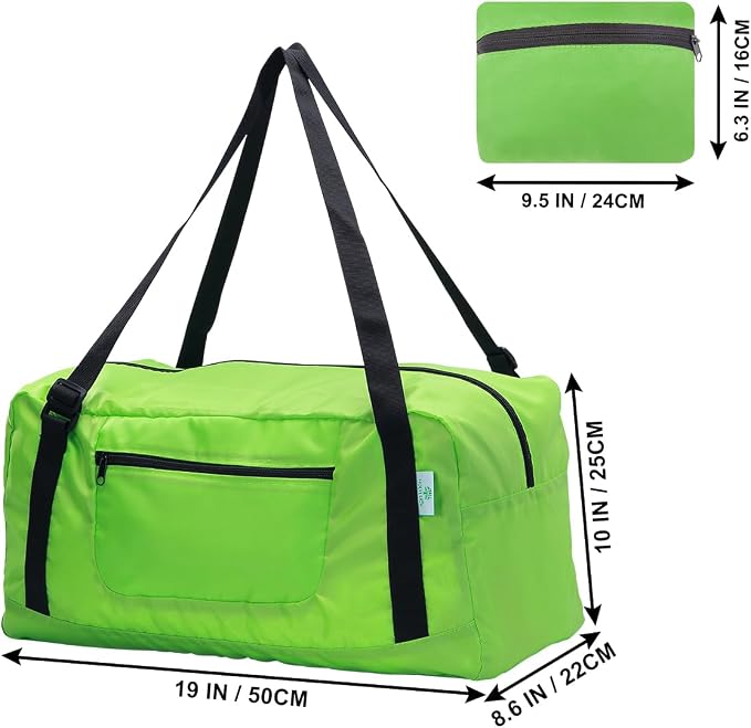 Foldable Travel Duffel Bag For Women & Men Luggage Great for Gym (Green) - Image 4