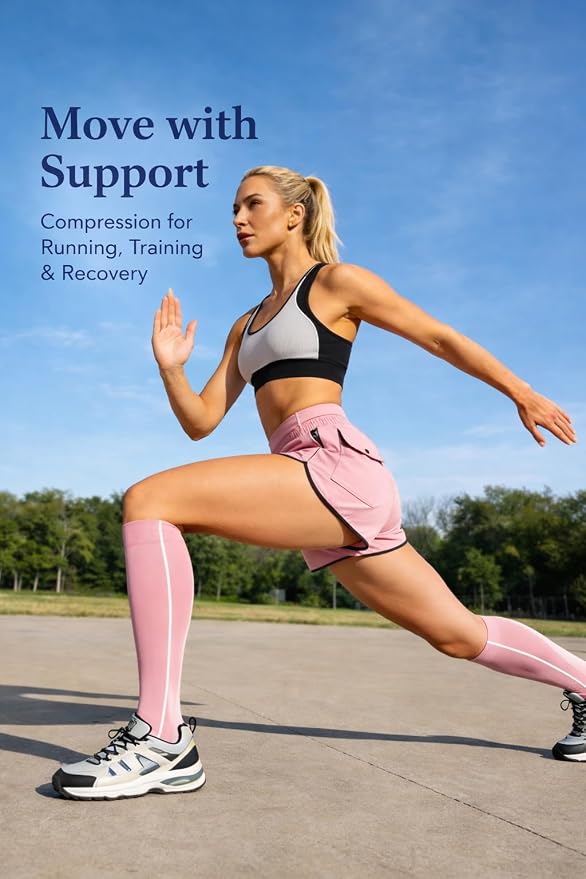 Aoliks Medical Compression Socks for Women & Men, Support Knee High Socks for Running,Nurses,Travel - Image 3