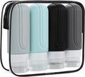 Travel Bottles Set for Toiletries, TSA Approved Travel Containers Leak Proof Silicone Squeezable Travel Accessories 2oz 3oz for Shampoo Conditioner Lotion Body Wash (Black) by SARTNP