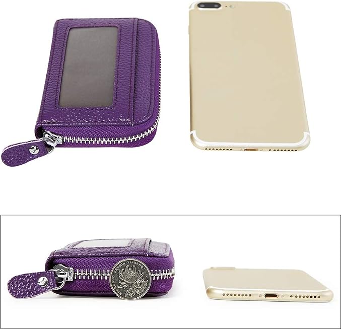 Women's RFID Blocking 12 Slots Credit Card Holder Leather Accordion Wallet - Image 4