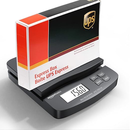 Amazon Basics Digital Postal Shipping Scale with Tare Function, AC Adapter, 65 lb Capacity, 0.1 oz Readability, LCD Display, Black - Image 4