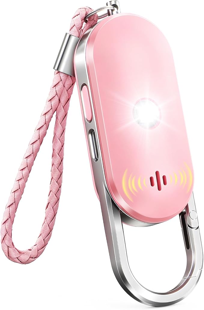 Personal Safety Alarm, 130dB Double Speakers Personal Alarms for Women, Strobe Light and Low Battery Notice, Rechargeable Self Defense Keychain for Seniors College Girls Gift by ISEYOUmakeabetterlife