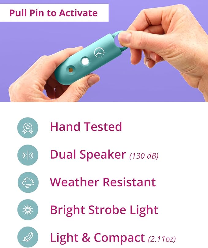 Vantamo Personal Alarm for Self Defense with Low Battery Notice, Strobe Light & Extra Loud 130 dB Double Speakers Safety Keychain Set for Women, Rechargeable Panic Button for Womens Self Defense - Image 2