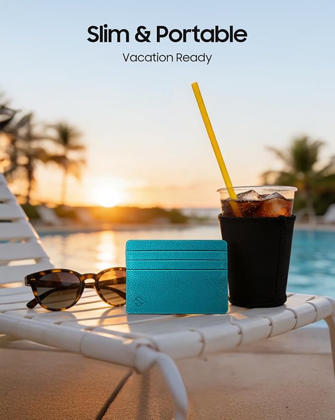 FINTIE Slim Minimalist Front Pocket Wallet RFID Blocking Credit Card Holder | Card Cases with ID Window for Men Women, Legacy Teal - Image 6