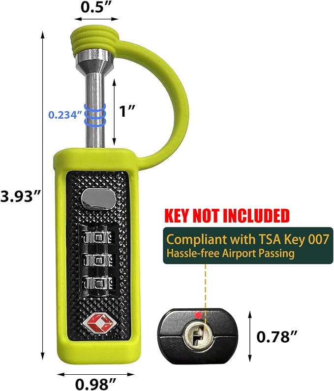 LAFENLIN TSA Lock for Gun Case, 3-Dial Combo Padlock | TSA-approved Combo Padlock (No key). Cut-resistant Steel Shaft, Weatherproof. Fits Rifles,Pistols, Cameras,Cases & Ammo Boxes - Image 2