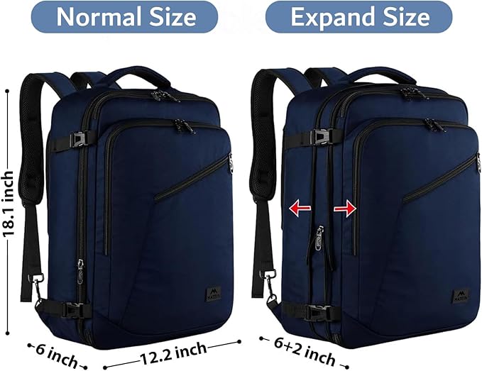 MATEIN Backpack for Travel, 27L Waterproof Carry on Backpack for Men Women | Fit Overhead Bin, Convertible Work Daypack with 2 Handles, Hiking Daypack for Outedoor Sport, Anti- Theft, Travel Gifts - Image 6