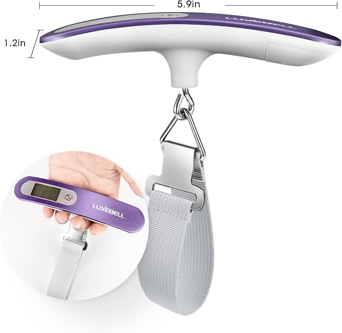 Digital Luggage Scale Vacation Travel Essentials Accessories Gifts for Traveler Portable Suitcase Handheld Weight Scale 110 lbs Hanging Baggage Travel Must Haves - Image 3