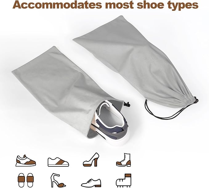 10 Pcs Single Shoe Bags for Travel, Dustproof Drawstring Travel Shoe Bag | 18"X9"shoe travel bag for Packing, Shoe Bag storage Sneaker Travel Bags, Washable Reusable dust bags for Handbags Shoes Toys - Image 3