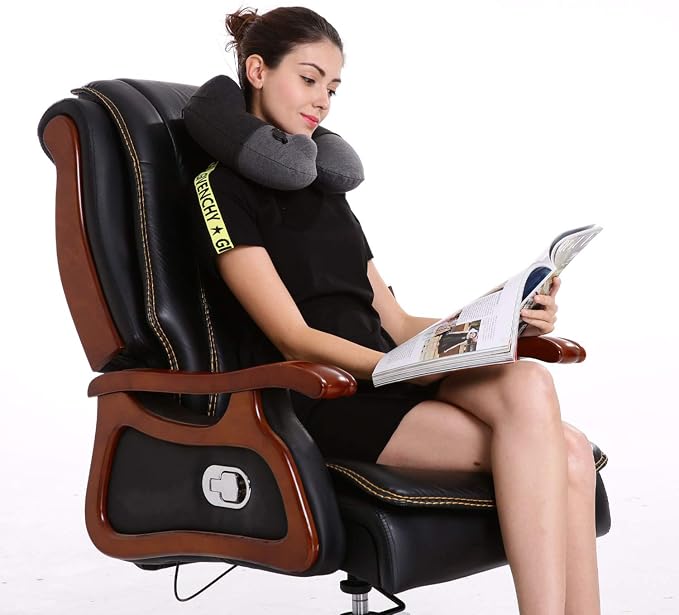Keemall Inflatable Travel Neck Pillow, Airplane Neck Pillow for Long Flight Sleeping,Soft 100% Cotton Travel Pillow for Plane Head Rest, Portable Traveling Essentials - Image 7