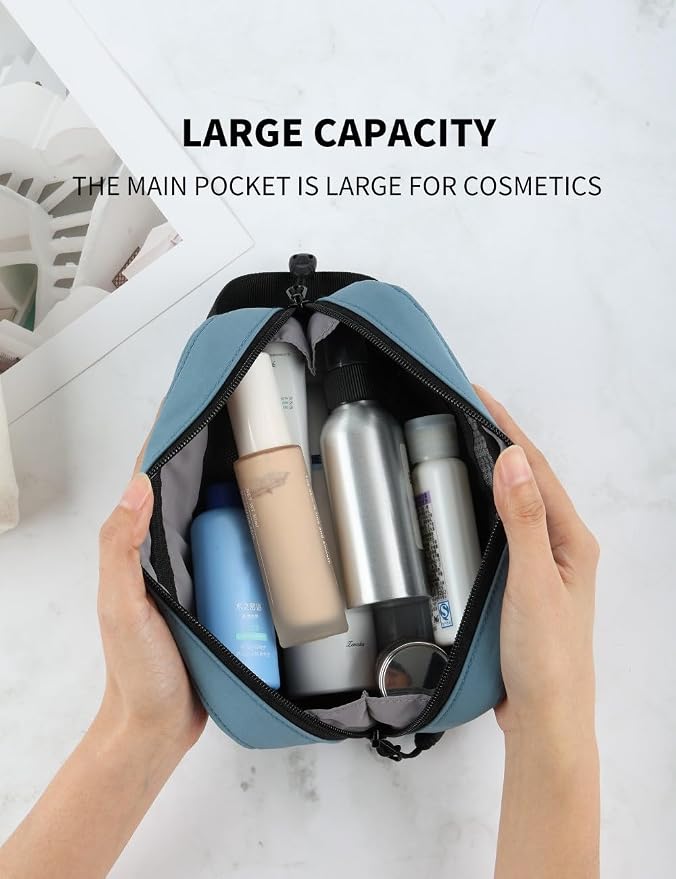 GOX Travel Toiletry Bag Dopp Kit Case for Men Multifunction Packing Organizer Pouch (Haze Blue) - Image 6