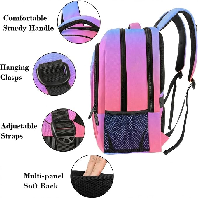 MATEIN Colorful Fashion Laptop Backpack, 15.6 Inch Slim Travel Computer Bag | Tie Dye Backpack for Daily Commute, Business College Work Gifts for Men Women, Luggage Strap, Anti Theft, Durable Breathable - Image 5