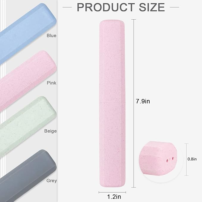 Mulbozy Travel Toothbrush Case, Portable Toothbrush Protector Cover, Breathable Wheat Straw Toothbrush Holder for Traveling, Camping, Business, Home, School, Gym, and More - 4 Packs - Image 4