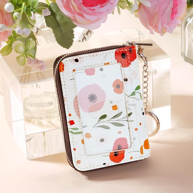 FurArt Zipper Wallet Women RFID Credit Card Holder keychain Wallet | ID Window RFID Blocking Compact Small business 15/16 slots - Image 4
