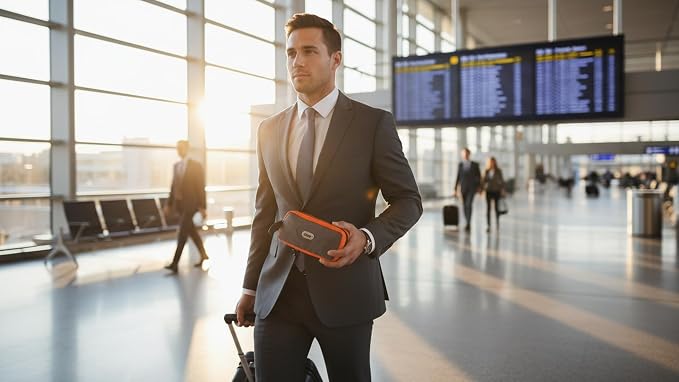 GOX Travel Toiletry Bag Dopp Kit Case for Men Multifunction Packing Organizer Pouch(Orange/Grey) - Image 3