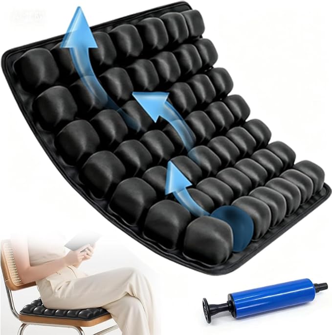 Sondur travel cushion, Press Type Airplane Seat Cushion for Long Flights | Inflatable Travel Seat Cushion,Airplane 49 Airbags,3D Air Cell Cushion With Air Pump,Breathable Portable,Ergonomic Support by Unknown