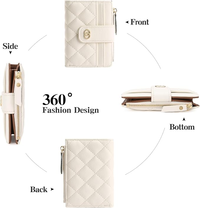GAEKEAO Small Wallet for Women Slim Bifold Leather Credit Card Holder Wallets Zipper Pocket Coin Purse with ID Window - Image 7