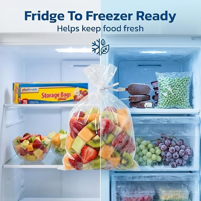 1 Gallon Storage Bags with Twist Ties, 300 Count - Clear Plastic Food Storage Bags for Sandwiches, Snacks, Fruit, Produce & Freezer (Pack of 3) - Image 4