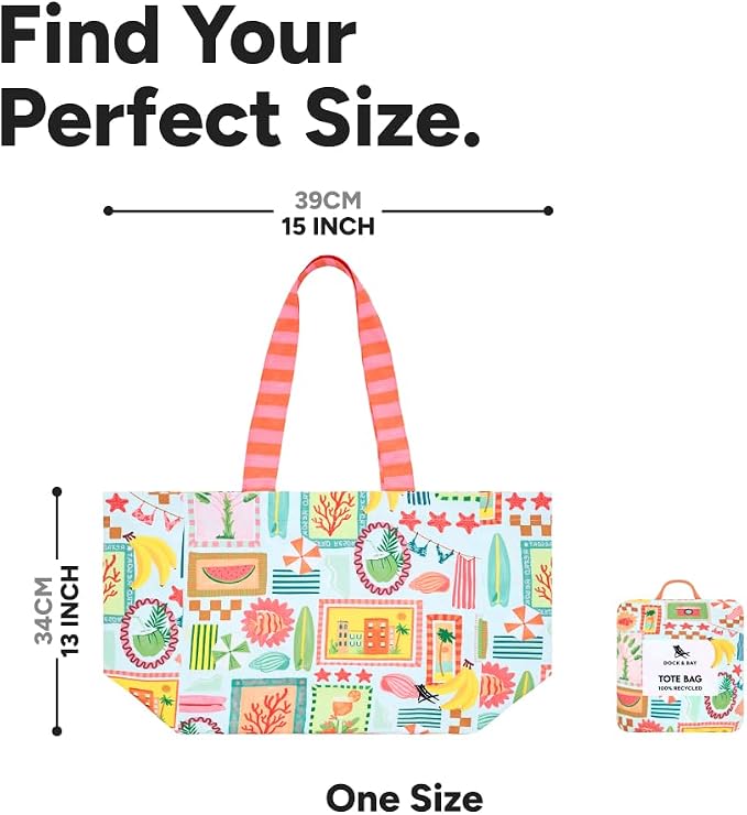 Dock & Bay Everyday Beach Tote Bag - Reusable Carrier Bag for Daily Use - Carries Up to 10kg - 100% Recycled Materials - Image 7