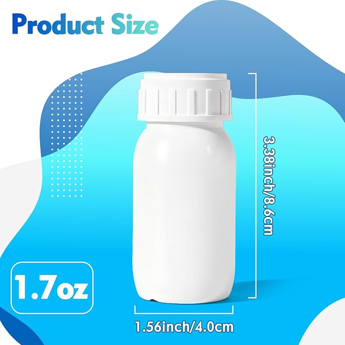 Small Travel Squeeze Bottles, 1.7 oz / 50 ml Plastic Bottles with Caps, 4 Pack Refillable Empty Containers for Toiletries, Skincare Samples, Liquids and Small Essentials, White - Image 7