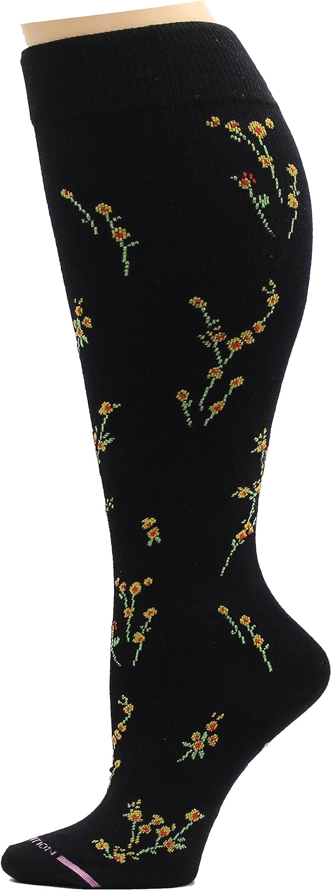 Dr. Motion 4 Pairs Women's Plus Size Wide Calf Compression Knee High Socks Graduated Support - Image 2