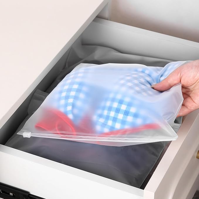 50Pcs Clothing Packaging Bags for Shipping 10x8 Inch without Vent Holes | Plastic Frosted Poly Bags for Travel Storage Small Businesses for Apparel Shirts Socks Underwear and Documents Storage - Image 5