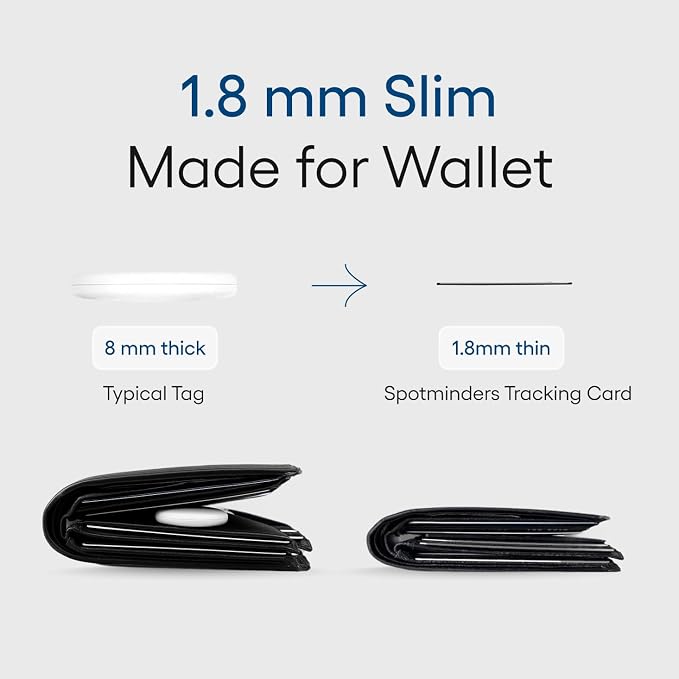SPOTMINDERS Apple MFi Certified Credit Card Wallet Tracker PRO 4-Pack (iOS Only) Works with Apple Find My Rechargeable Tracking Card for Wallet IP68 0.07in Slim iPhone Item Finder for Luggage or Purse - Image 9