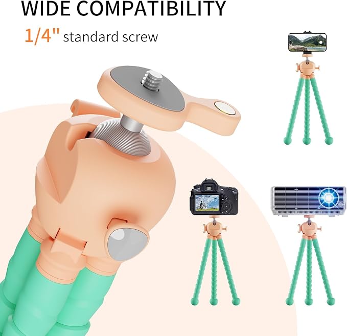 Phone Tripod with Wireless Remote - 2 in 1 Replaceable Flexible Tripod for iPhone, Portable Selfie Stick for Video Recording Vlogging - Compatible with iPhone Android Go Pro, Digital Camera - Image 5