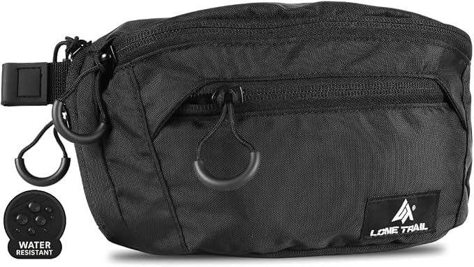 Subcompact Concealed Carry Fanny Pack - Tactical CCW Waist Bag | PU-coated 420D nylon, rear quick-access pocket with anchor strap, adjustable to 60in waist by LoneTrail