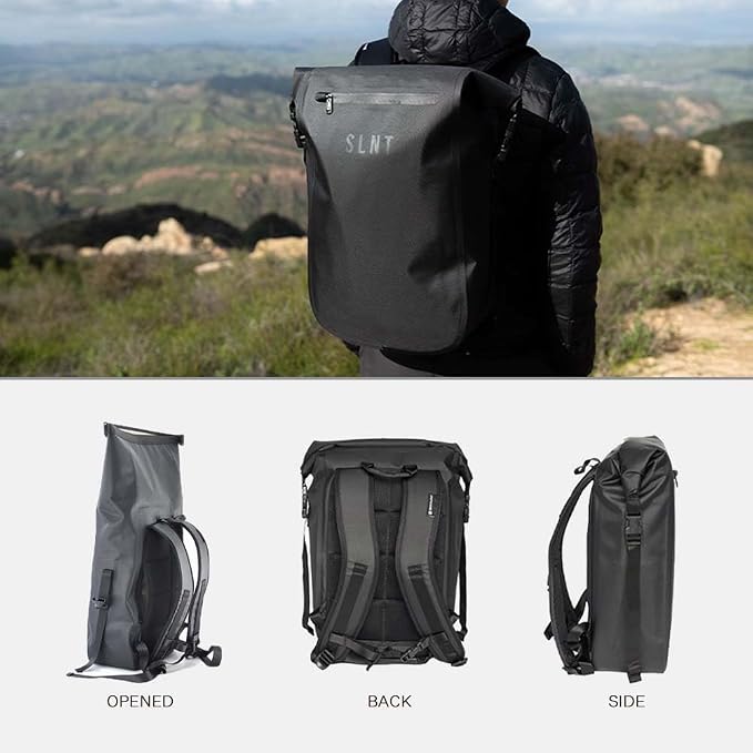 SLNT Faraday Backpack - Waterproof Signal Blocking Dry Bag (20 Liter) | Fits 17 Inch Laptop, Padded Shoulder Straps, 400D Waterproof Nylon TPU, RF-Welded Seams, Roll-Top Closure - Image 2