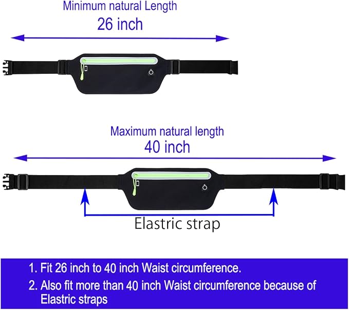 Running Belt,Slim Running Fanny Pack Waterproof Runner Workout Exercise Phone Waist Pack Belt Pouch Bags for Women Men iphone Gym - Image 3