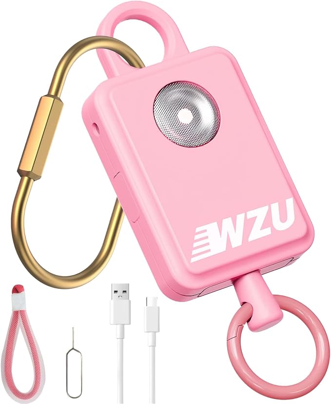 ‌WZU Recordable Personal Safety Alarm - FCC Certified Self Defense Alarm with 2 Emergency Modes - Rechargeable LED Strobe for Women/Men/Elderly - Jogging/Night Running/Travel/Home/Office - 4 Colors by multifunctionalpersonalalarm