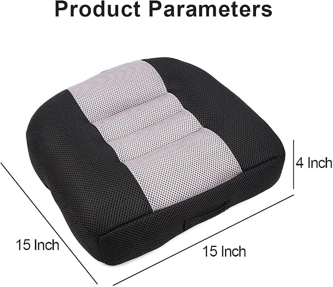 Srutirbo Car Booster Seat Cushion Raise The Height for Short People Driving Hip (Tailbone) and Lower Cack Fatigue Relief Suitable for Trucks, Cars, SUVs, Office Chairs, Wheelchairs (Black and Gray) - Image 7