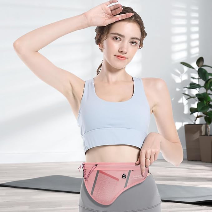 SooGree Men Women Sports Running Waist Bag, Waterproof Fanny Packs with Adjustable Belt, Waist Fanny Pack Bag with Water Bottle Holde for Running Hiking Walking Biking - Image 7