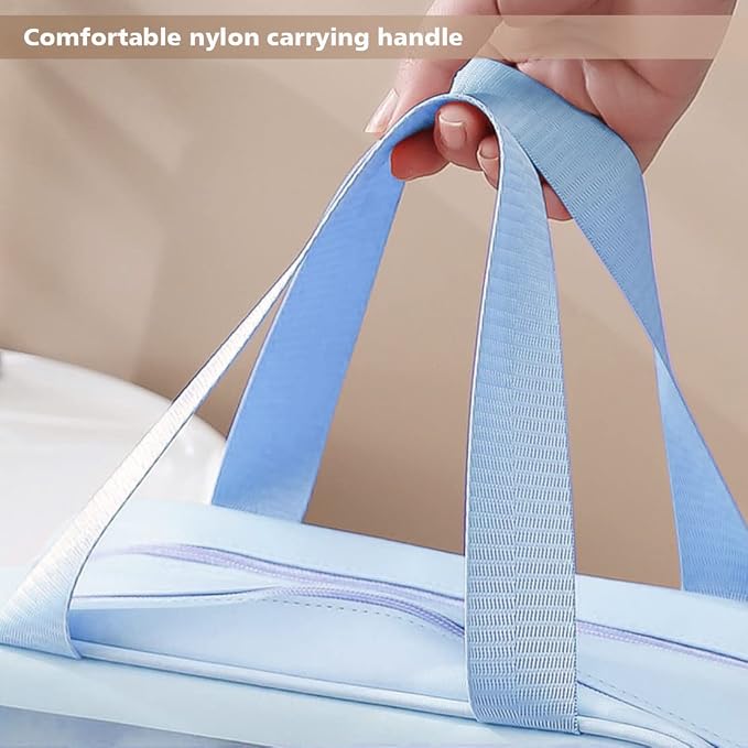DAPOWER Travel Toiletry Bag for Women, Matte Translucent Toiletry Bag with Handy Handle, Makeup Cosmetic Organizer Bag for Travel Toiletries Accessories (Blue-XL) - Image 6