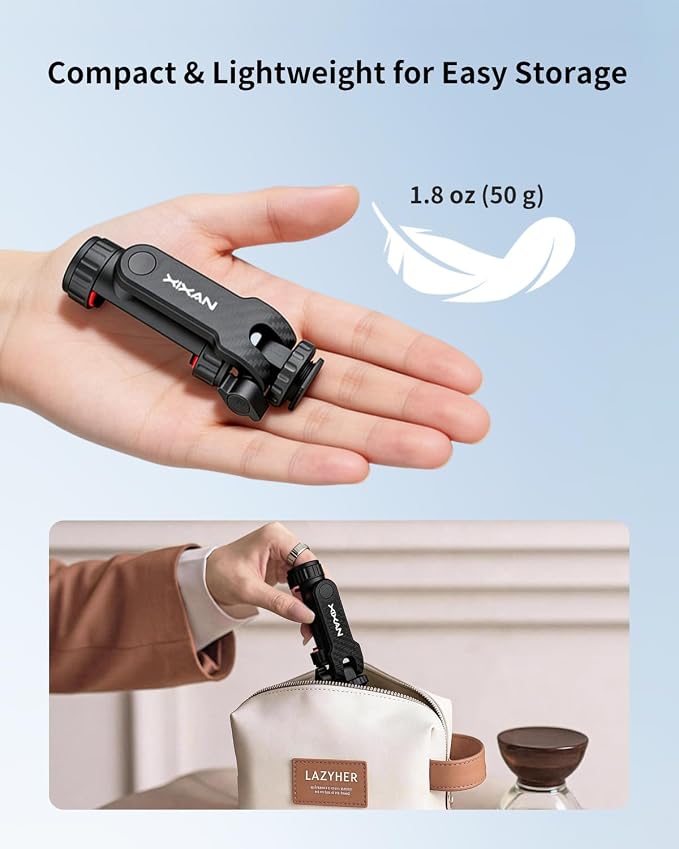 Lightweight Universal Phone Tripod Mount Adapter with 1/4" Screw and Cold Shoes, 360° Rotates Adjustable Smartphone Clamp Holder, Compatible with iPhone/Samsung/Andriods/Camera for Photography - Image 3