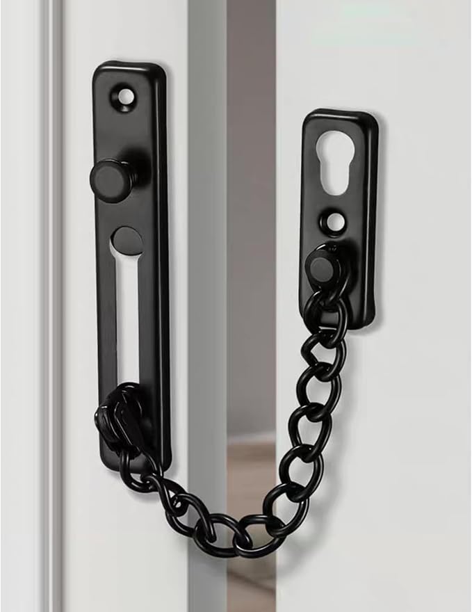 KAFENDA Security Door Chain Lock,Door Locks for Kids Safety | Stainless Steel Hotel Door Lock With Spring Button,Sturdy Door Chains for Front Door,Door Safety Locks from Inside - Image 6