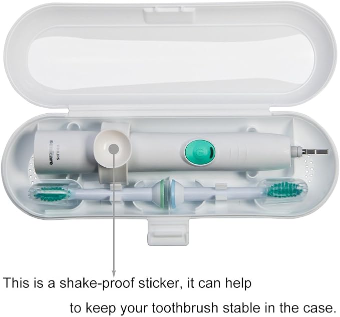 Nincha Portable Electric Toothbrush Travel Case for Philips Sonicare Series-Durable, Environmentally Friendly, Breathable, Food-Safe Plastic Material(White) - Image 4